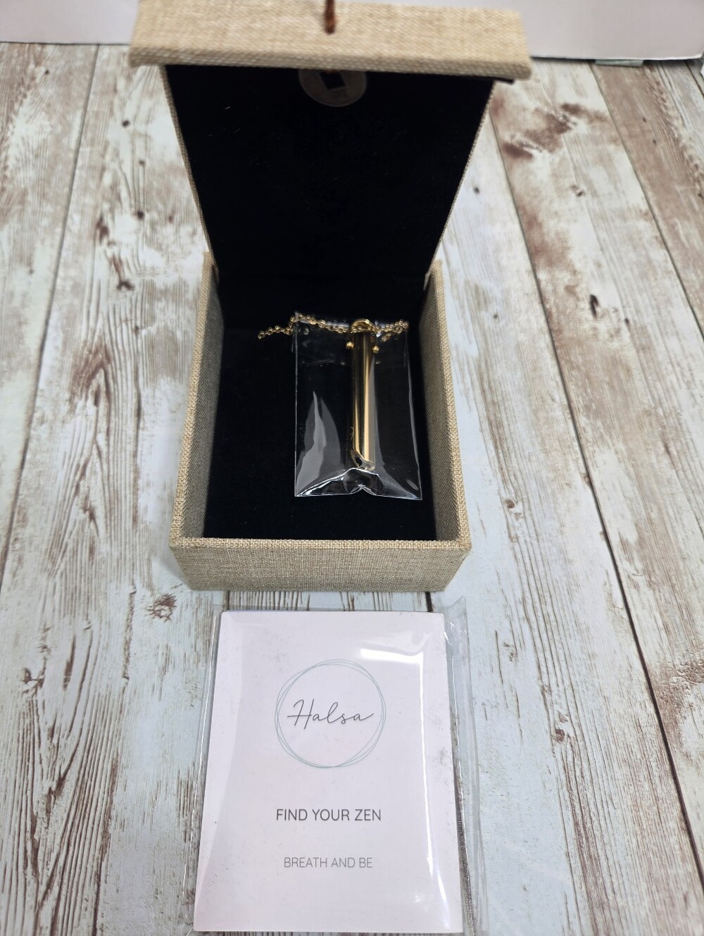 NIB Halsa Gold Mindful Breathing Necklace ๐งโโ๏ธ Stress Relief Whistle Jewelry โจ